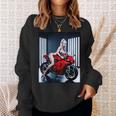 セクシーガールグラフィックtシャツ セクシーなブロンドガール&レッドストリートバイク スウェットシャツ 彼女への贈り物