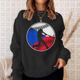 チェコ国旗 野球ヒッター チェコ国旗 スウェットシャツ 彼女への贈り物