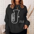 チューバ 楽器 吹奏楽 オーケストラ シンプル 音楽 スウェットシャツ 彼女への贈り物