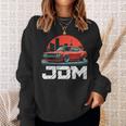 ディストレス Jdm レジェンド ドリフト レース レッドカー 東京スカイライン ギフト 長袖tシャツ スウェットシャツ 彼女への贈り物