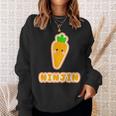 ニンジン 人参 Ninjin『Oyasai お野菜』ゆるくて かわいい キャラクター 面白い スウェットシャツ 彼女への贈り物