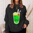 メロンソーダ／クリームソーダ（スイーツ ポップ）夏【サマータイム】昭和レトロ 80S かわいい デザイン スウェットシャツ 彼女への贈り物