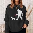 レトロ ビッグフット ウォーキング フレンチブルドッグ ファニー サスカッチ 長袖tシャツ スウェットシャツ 彼女への贈り物