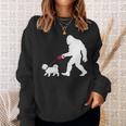 レトロ ビッグフット ウォーキング マルチーズ 犬 面白い サスカッチ 長袖tシャツ スウェットシャツ 彼女への贈り物