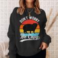 レトロ 面白い カピバラ Don't Worry Be Capy スウェットシャツ 彼女への贈り物