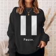 一時停止ボタン 長袖tシャツ スウェットシャツ 彼女への贈り物