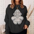 土偶 どぐう【ゆるフレンズ】遮光器土偶 歴史土器 長袖tシャツ スウェットシャツ 彼女への贈り物