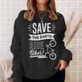 地球を救おう 自転車に乗ろう スウェットシャツ 彼女への贈り物