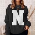 大文字nアルファベットモノグラムイニシャル スウェットシャツ 彼女への贈り物