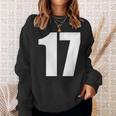 数字 セブンティーン数字 17 プレーンホワイト数字 スウェットシャツ 彼女への贈り物