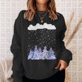 森 雪 新雪 落ちる 冬 ワンダーランド 雪 恋人 スウェットシャツ 彼女への贈り物