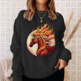 燃える 動物 馬 動物 クール 馬 火 炎 スウェットシャツ 彼女への贈り物