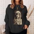 聖母マリア マリア カトリック絵画 長袖tシャツ スウェットシャツ 彼女への贈り物