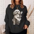 面白いtシャツ シーズー 犬 ギター イヌ メンズ 犬好き グッズ かわいい おもしろ 面白い 服 ネタ スウェットシャツ 彼女への贈り物