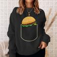 面白いハンバーガー ポケット入り ギフト チーズバーガー ポケット スウェットシャツ 彼女への贈り物
