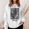 Albrecht Dürer Durer クリスチャンアート メランコリア ホワイト 長袖tシャツ スウェットシャツ 彼女への贈り物