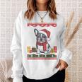 French Bulldog Santa Hat Frenchie Dog Ugly Christmas Sweater Sweatshirt Gifts for Her