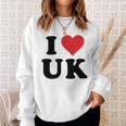 I Heart Uk Initials I Love UK First And Last Name U K 長袖tシャツ スウェットシャツ 彼女への贈り物