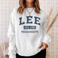 Lee Massachusetts Ma ビンテージスポーツデザイン ネイビー 長袖tシャツ スウェットシャツ 彼女への贈り物