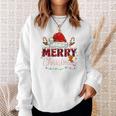 Merry Christmas Buffalo Plaid Red Santa Family Xmas Pajamas Tri-Blend Sweatshirt Gifts for Her