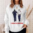 On Back I Have A Dream Trump Police 格言 男性 スウェットシャツ 彼女への贈り物