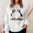 アイスランドのキュートなパフィン2個 スウェットシャツ 彼女への贈り物