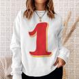 タイポグラフィ 第1番 数字 1 スウェットシャツ 彼女への贈り物