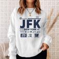 ヴィンテージ ニューヨーク Jfk 空港コード トラベルデイ レトロ Nyc 長袖tシャツ スウェットシャツ 彼女への贈り物