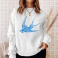 古びたツバメの青い鳥 シルエット 鳥 鳥 イラスト スウェットシャツ 彼女への贈り物