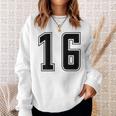 背番号 16 チーム短大スポーツ背番号付きユニフォーム スウェットシャツ 彼女への贈り物