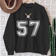 57 番 野球スタイル ヴィンテージホワイト スウェットシャツ 年配の女性への贈り物