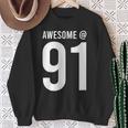 91歳で素晴らしい 面白い91歳の誕生日のお祝い。 スウェットシャツ 年配の女性への贈り物