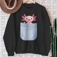 Axolotl ポケットに入った魚 両生類 ペット ホワイト アホロートル トカゲ スウェットシャツ 年配の女性への贈り物
