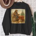 Bigfoot Driving Tractor Sasquatch Farmer Farming Sweatshirt Unisex Gifts for Old Women