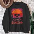 Creepy Skull With Desert Sunset Dark Western Skeleton Gothic Sweatshirt Unisex Gifts for Old Women