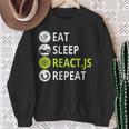 Eatleep ReactJs Repeat Javascriptプログラマー用 スウェットシャツ 年配の女性への贈り物