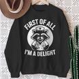 First Of All I'm A Delight アライグマ 看護師 面白い 長袖tシャツ スウェットシャツ 年配の女性への贈り物