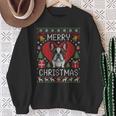 French Bulldog Santa Hat Frenchie Dog Ugly Christmas Sweater Sweatshirt Gifts for Old Women