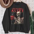 kulltaying Alive スケルトン ドリンクコーヒー スウェットシャツ 年配の女性への贈り物