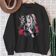 Gothic Anime Demon Waifu Cute Japan Manga Vaporware Retro Sweatshirt Gifts for Old Women