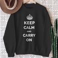 Keep Calm And Carry On モチベーションを高める引用句 スウェットシャツ 年配の女性への贈り物