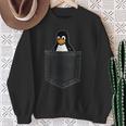 Linux Tux In A Pocket ポケットの中のlinuxタックス面白いペンギンsysadminit管理者 スウェットシャツ 年配の女性への贈り物