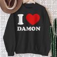 I Love Damon I Heart Damon 面白い名前 Damon スウェットシャツ 年配の女性への贈り物