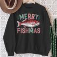 Merry Fishmas Bass Fishing Ugly Christmas For Anglers Sweatshirt Gifts for Old Women