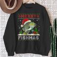 Merry Fishmas Carp Fish Ugly Christmas Fishing Holiday Sweatshirt Gifts for Old Women