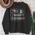 Naughty Nice Redhead Christmas Pajamas Santa Hat Xmas Sweatshirt Gifts for Old Women