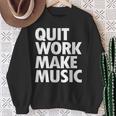 Quit Work Make Music 半袖 スウェットシャツ 年配の女性への贈り物