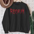 Redrum 怖い不気味な血まみれのハロウィンtシャツ2 スウェットシャツ 年配の女性への贈り物