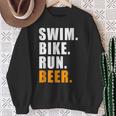 Swim Bike Run スイム バイク ラン ビール トライアスロン トライアスロン スポーツ メンズ レディース スウェットシャツ 年配の女性への贈り物
