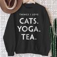 Things I Love Cats Yoga Tea Fun Cat ヨガtシャツ スウェットシャツ 年配の女性への贈り物